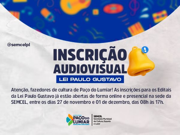 Prefeitura lança edital para trabalhos em Audiovisual com valor superior a R$800 mil reais